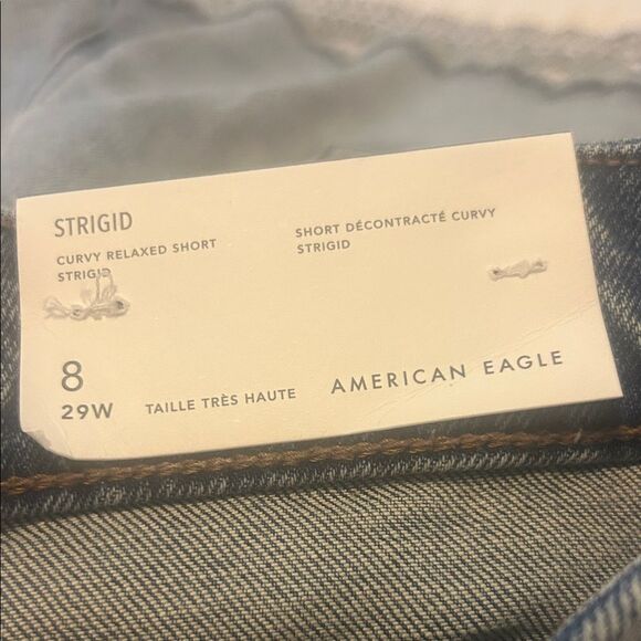 American Eagle Outfitters Women's Light Blue Ripped Jean Shorts A - Picture 2 of 8